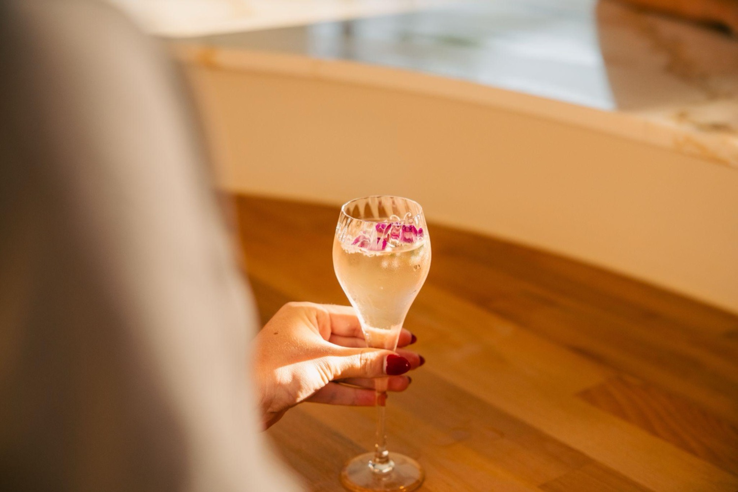 A floral non-alcoholic drink from the Placebo Bar